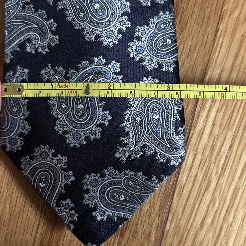 Givenchy Monsieur Silk Tie Blue Paisley Vintage Luxury Italy Necktie